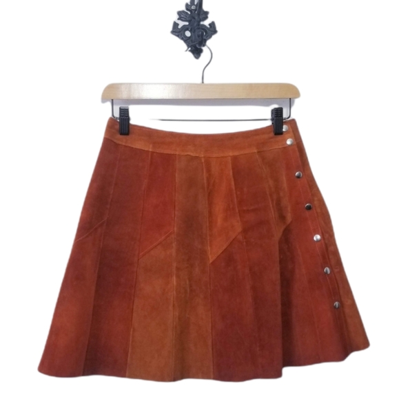 Unbranded Dresses & Skirts - Vintage 90's Leather Patchwork Mini Skirt S/M